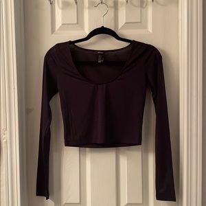 Striped Sheer Long Sleeve Crop Top